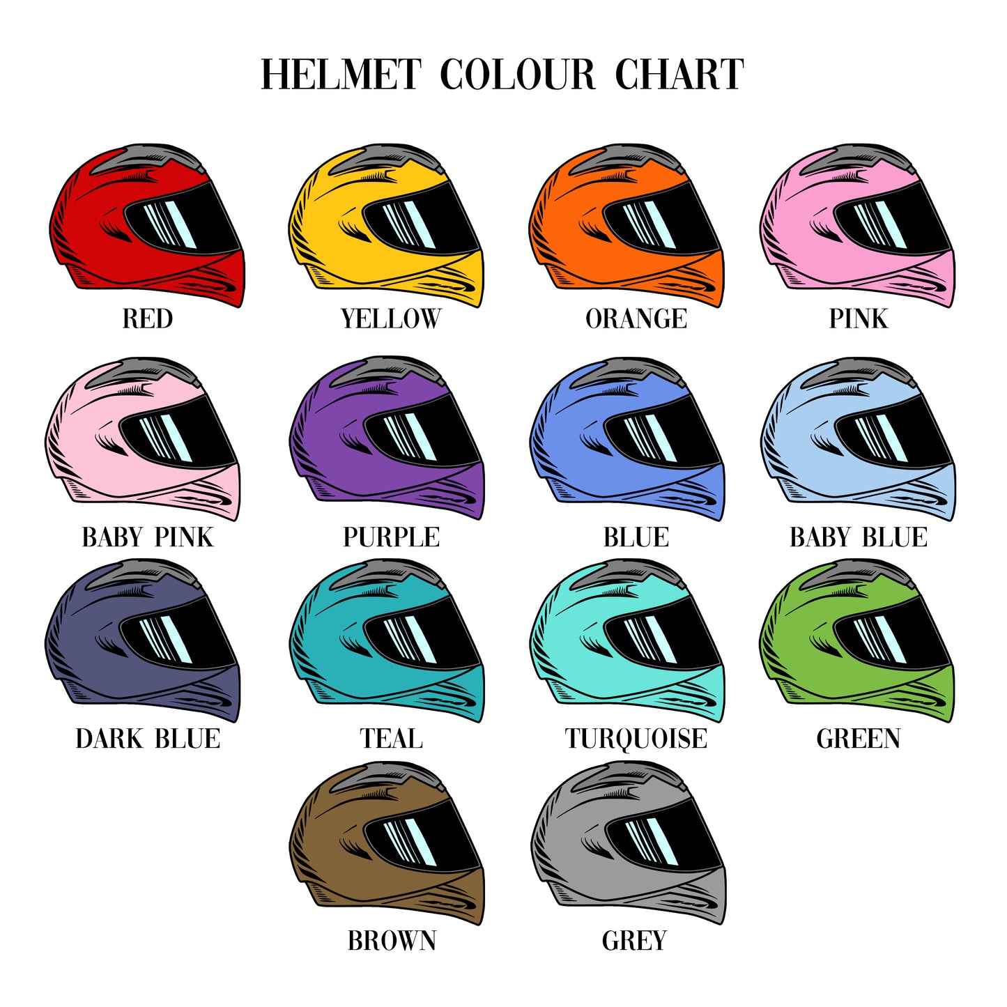 Personalised Family Biker Crash Helmet Print