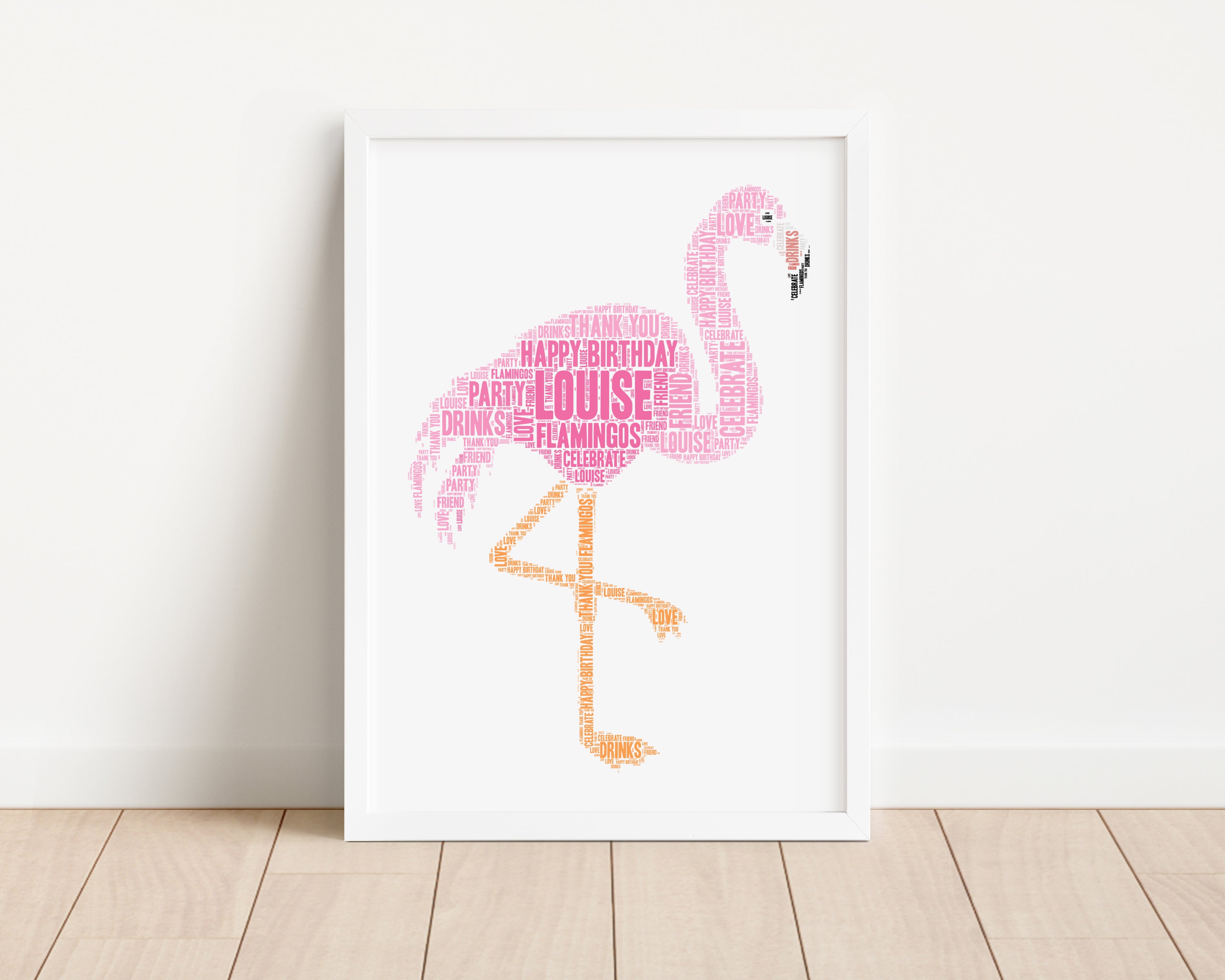 Personalised Flamingo Word Art Print – Violet Grace