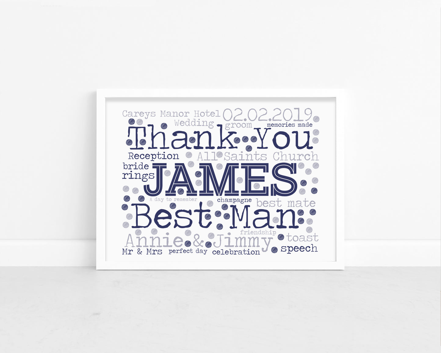 Personalised Best Man Word Art Print