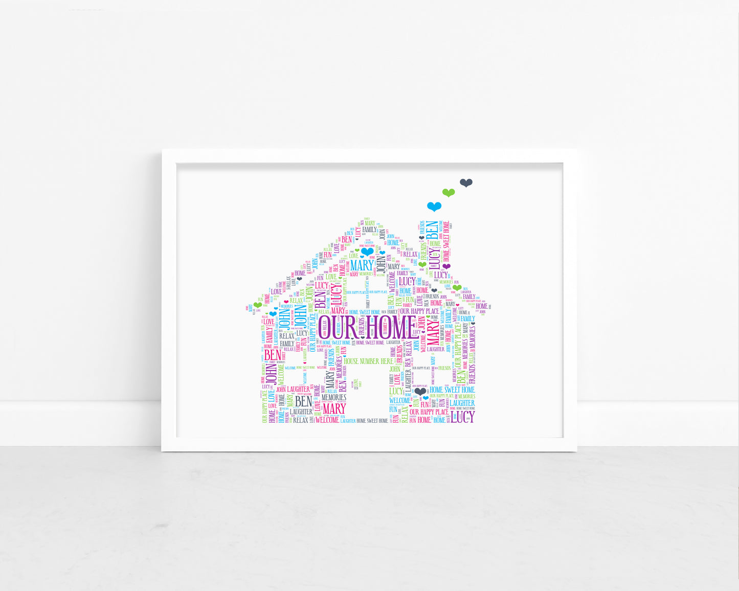Personalised Family House Word Art Print