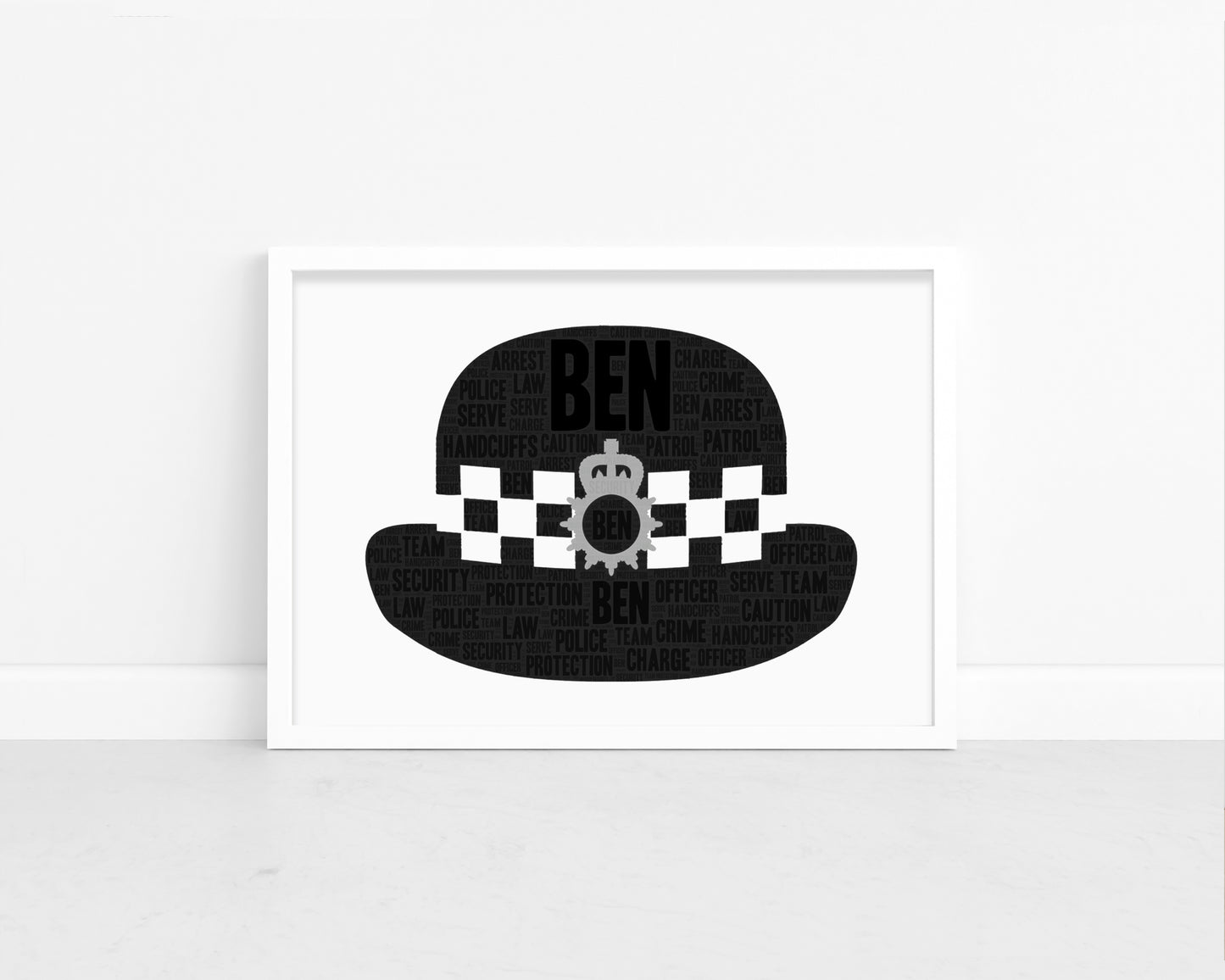 Personalised Police Officer Hat Print