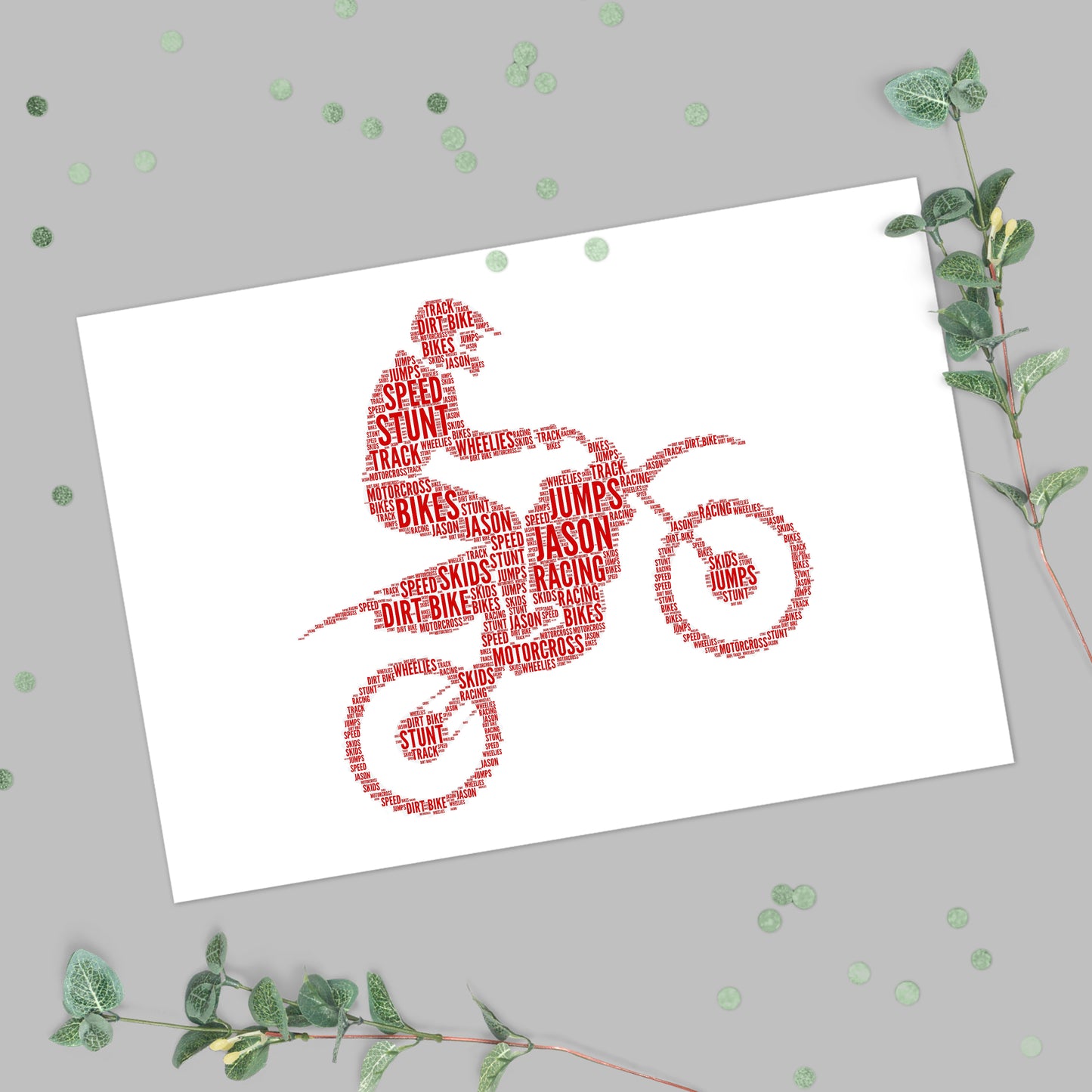 Personalised Motocross Rider Word Art Print