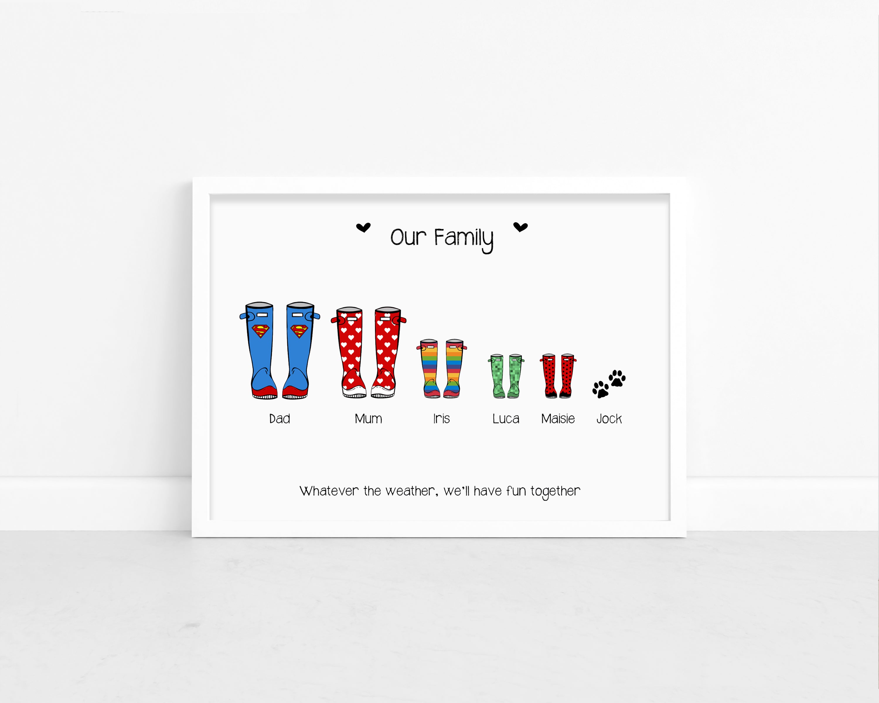 Personalised Family Welly Boot Print – Violet Grace