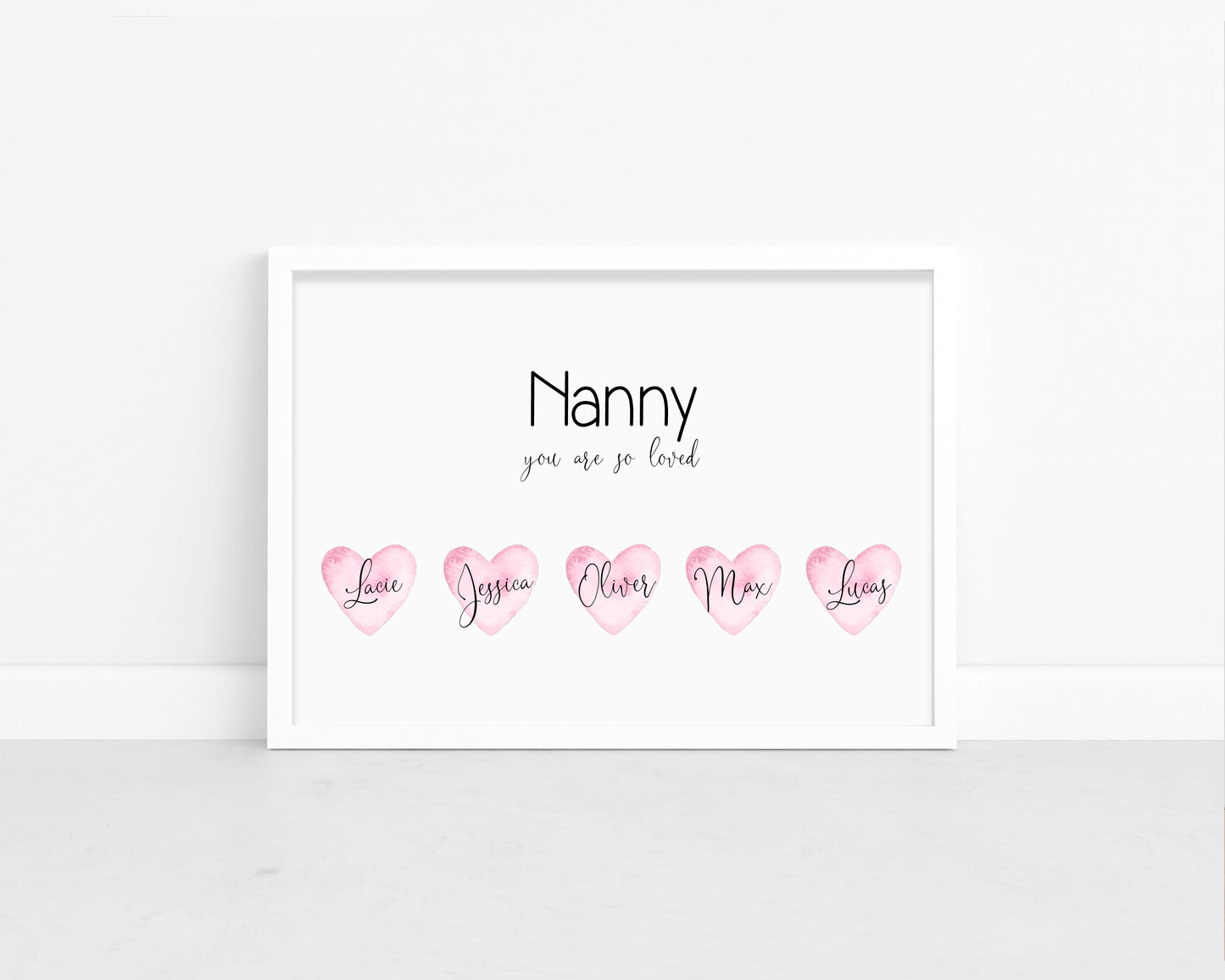 Personalised Nanny Heart Print