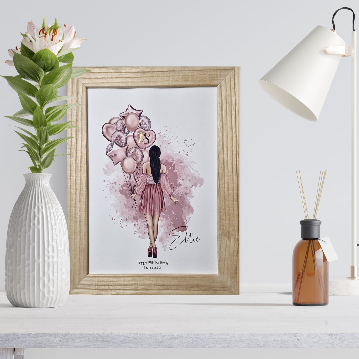 Personalised Birthday Girl Print