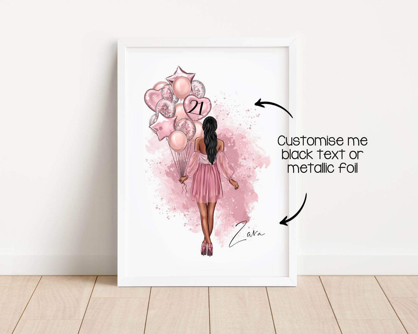 Personalised Birthday Girl Print