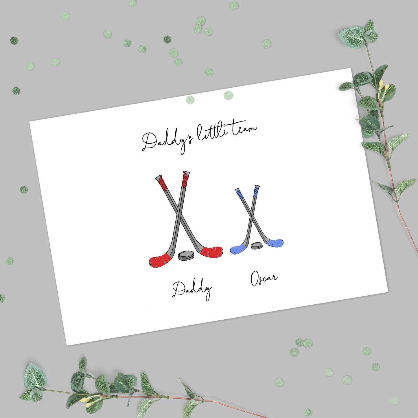 Personalised Family Hockey Sticks Print