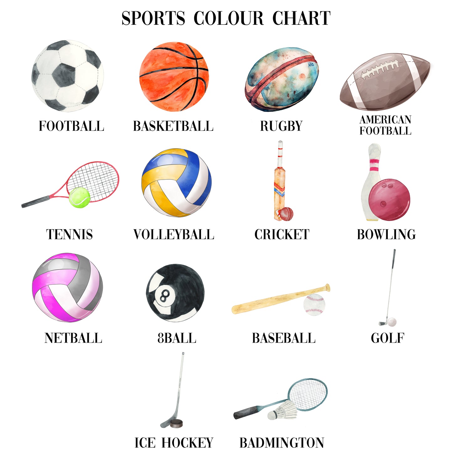 Personalised Family Sports Print