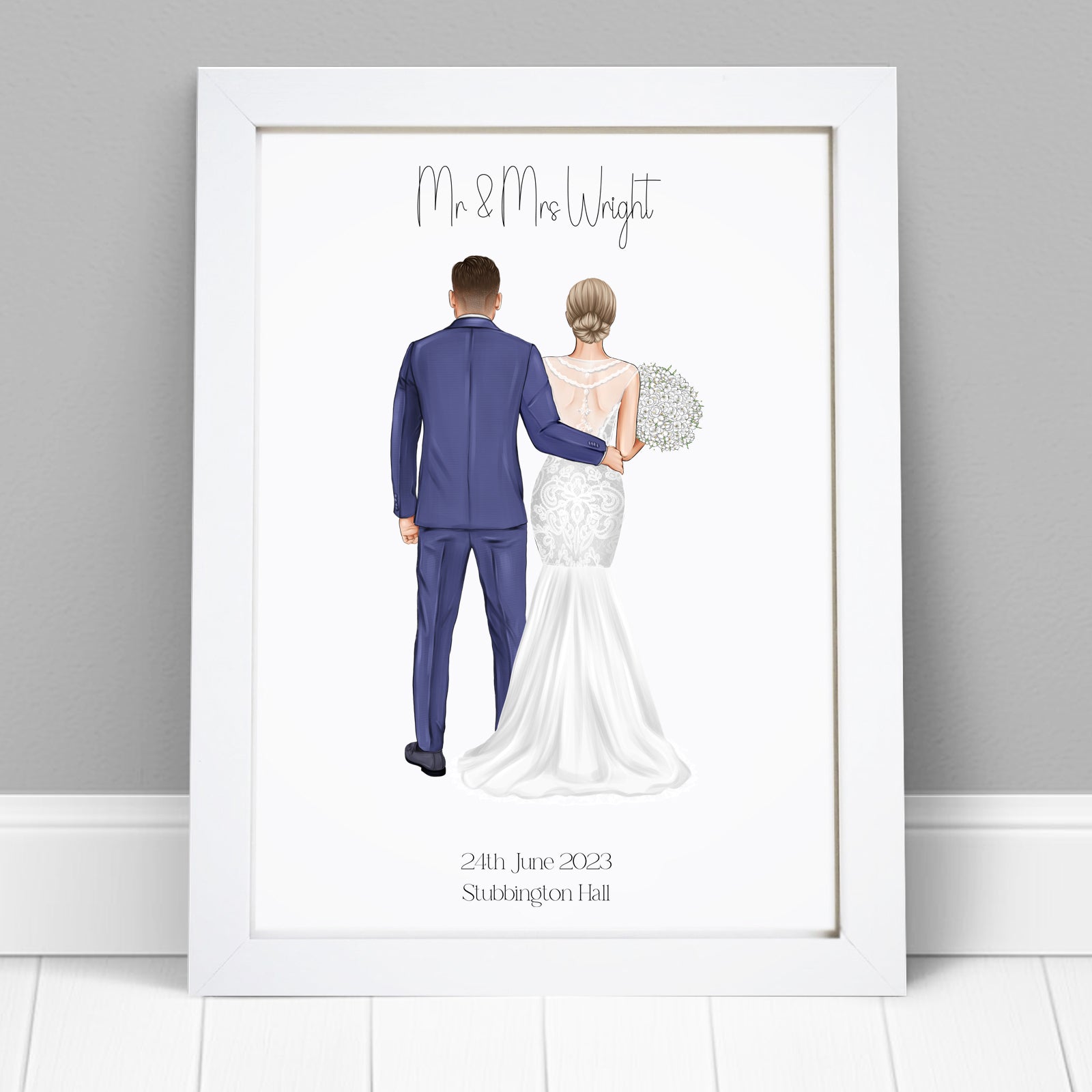 Personalised Bride Groom Print Violet Grace