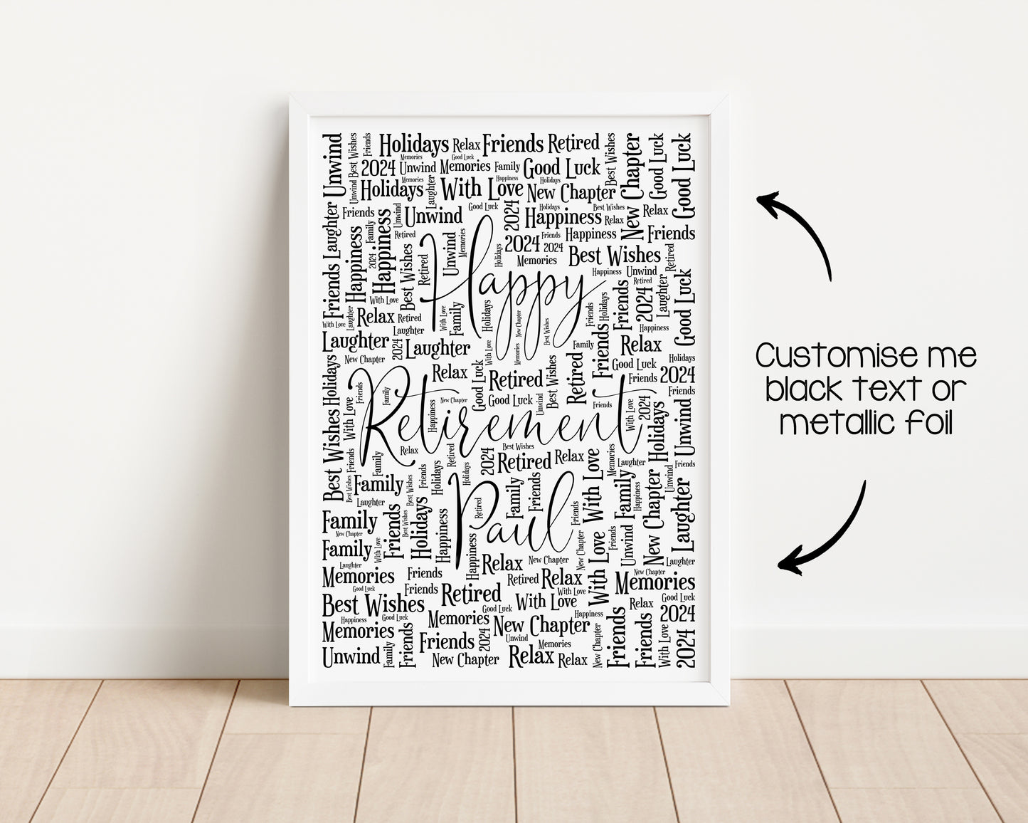 Personalised Foil Metallic Retirement Print