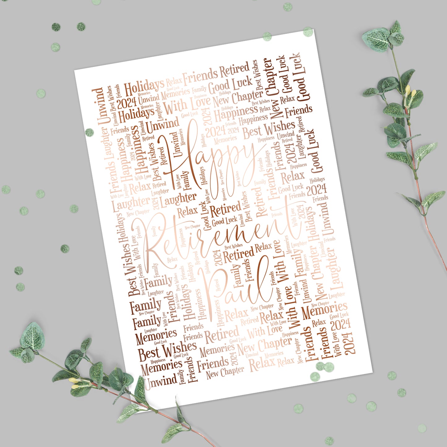 Personalised Foil Metallic Retirement Print