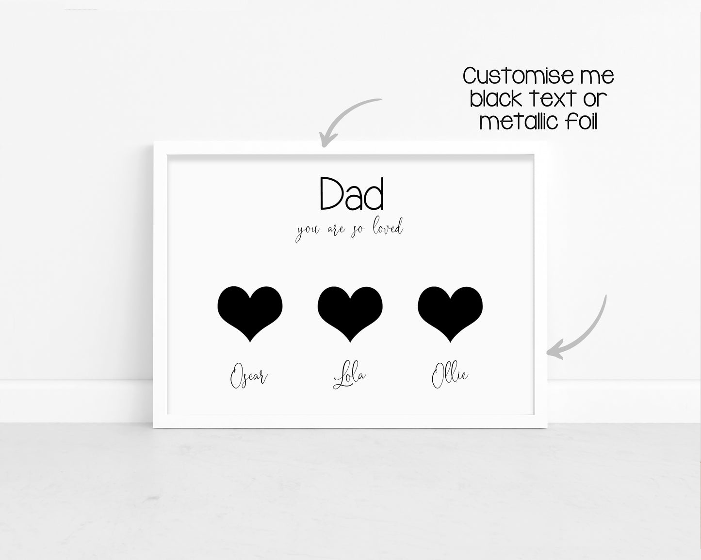 Personalised Foil Metallic Family Heart Print