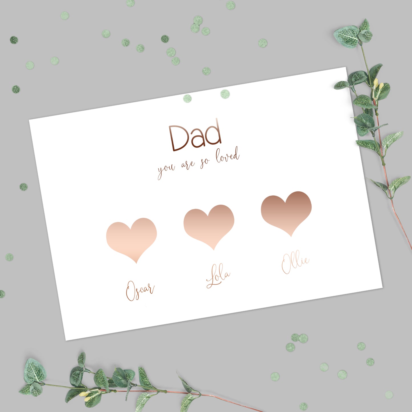 Personalised Foil Metallic Family Heart Print