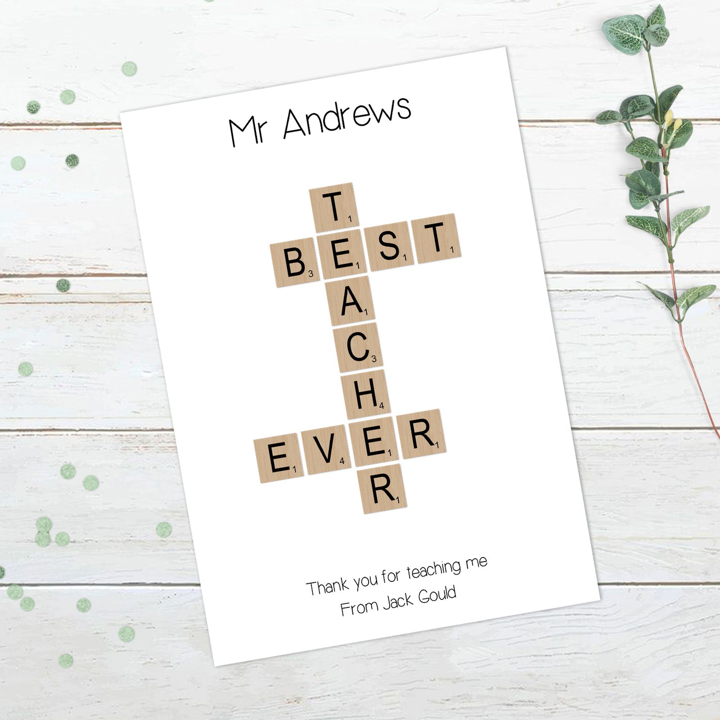 Personalised Scrabble Teacher Print
