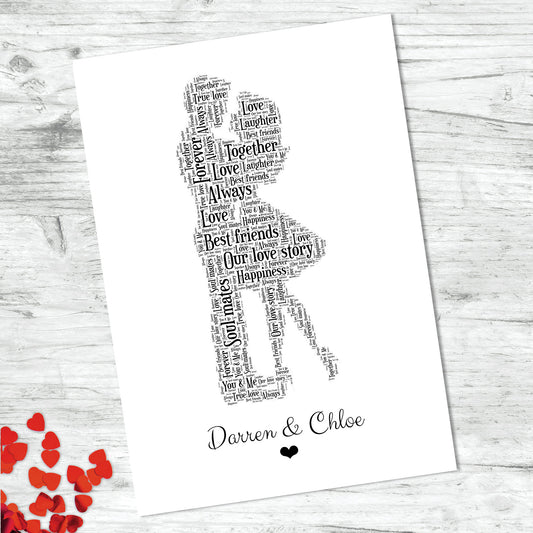 Personalised Couple Word Art Print