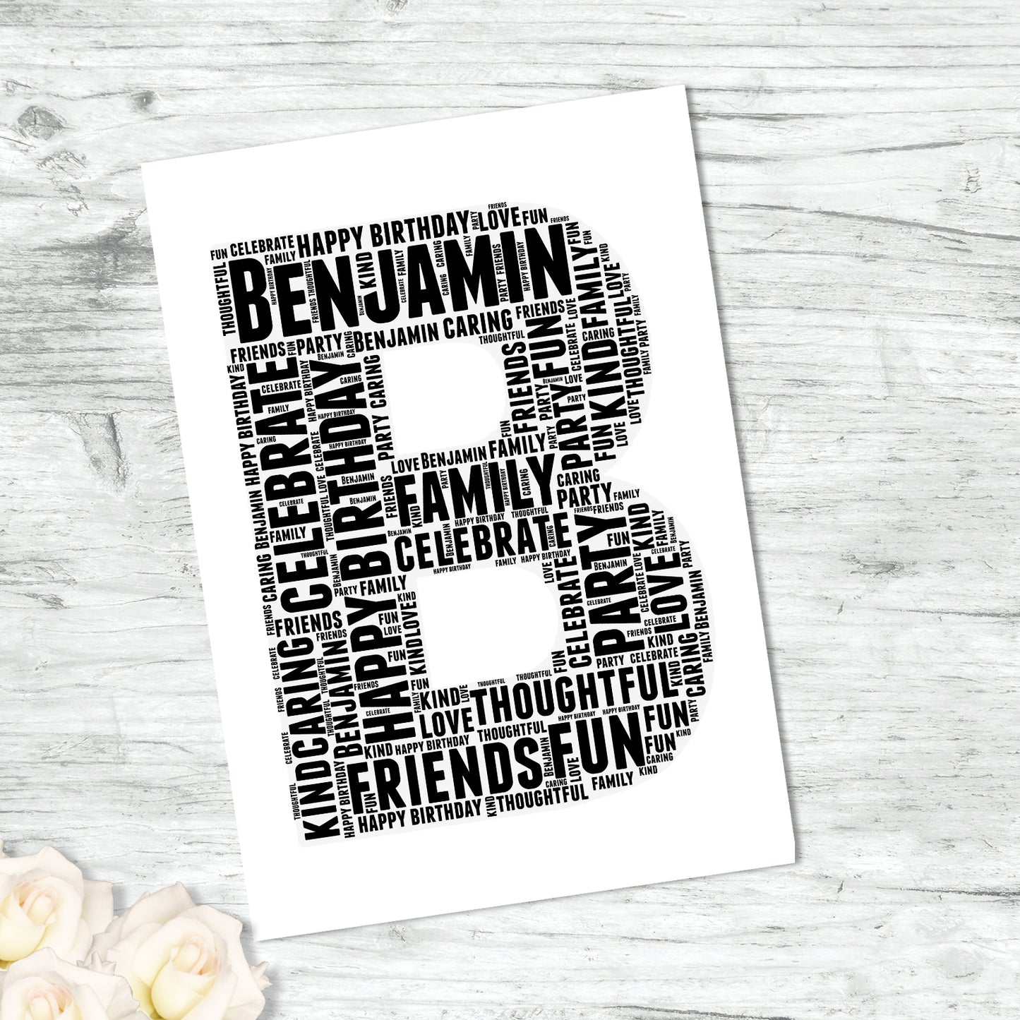 Personalised Letter Name Initial Word Art Print