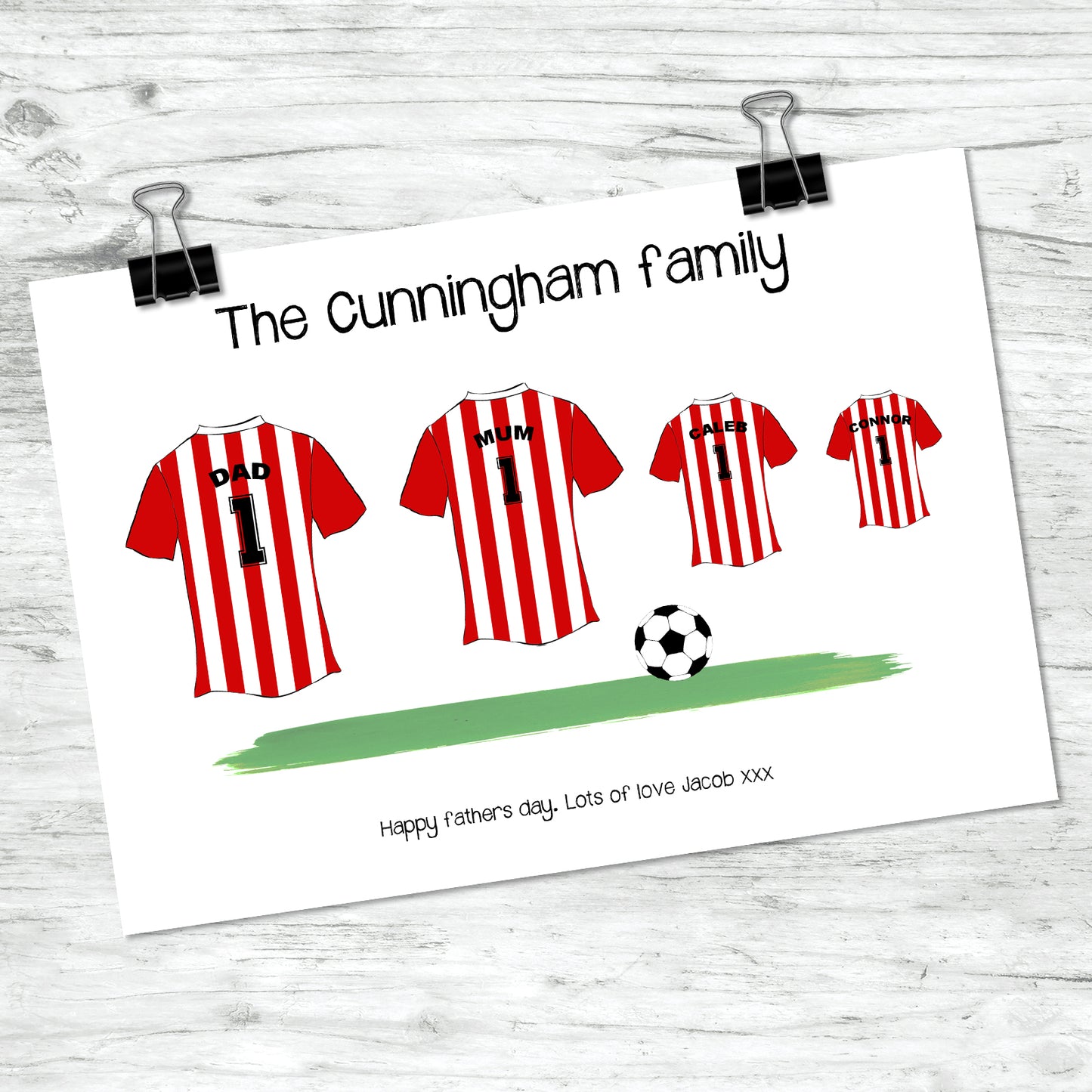 Personalised Family Football Shirt Print