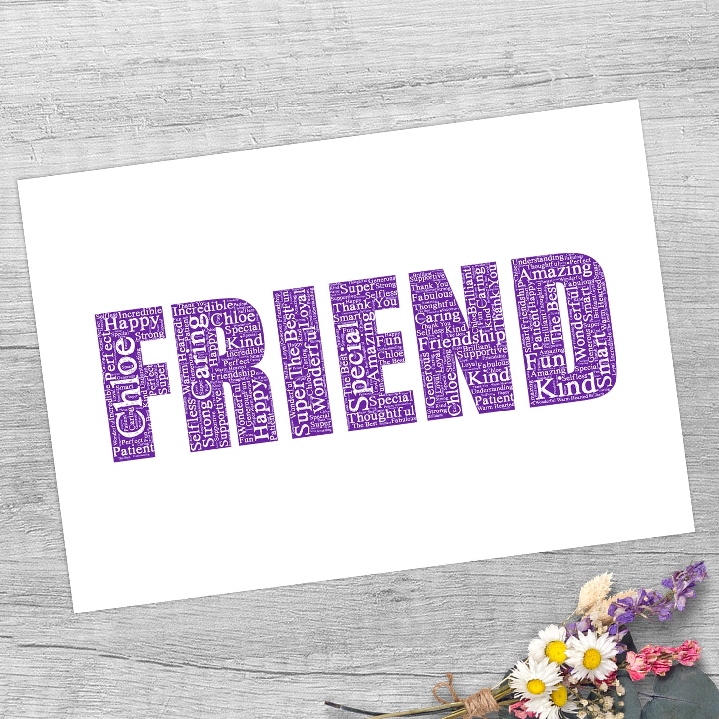 Personalised FRIEND Word Art Print