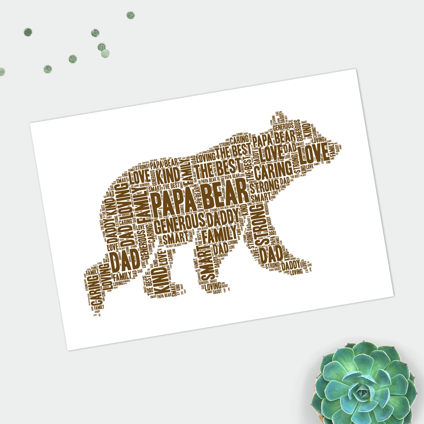 Personalised Bear Word Art Print