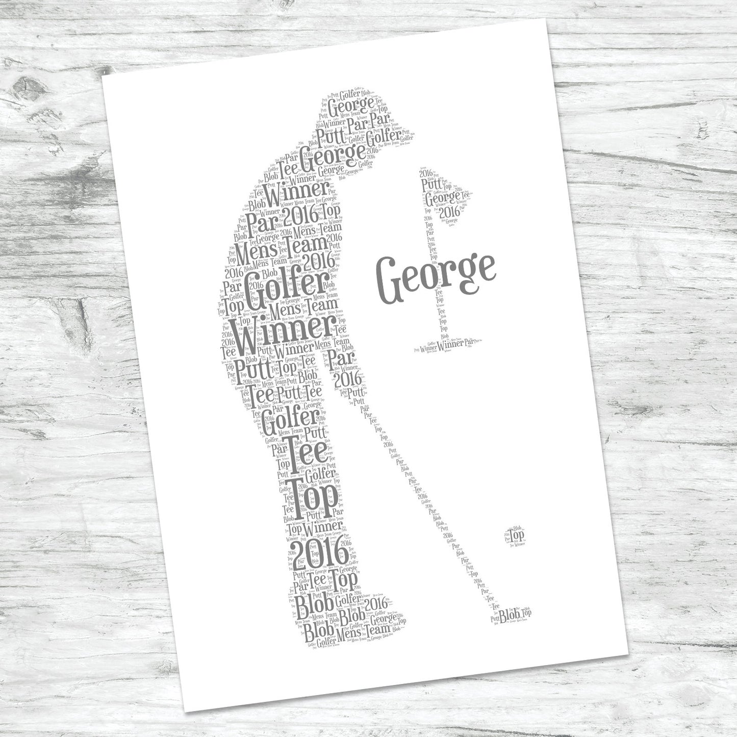 Personalised Golfer Word Art Print