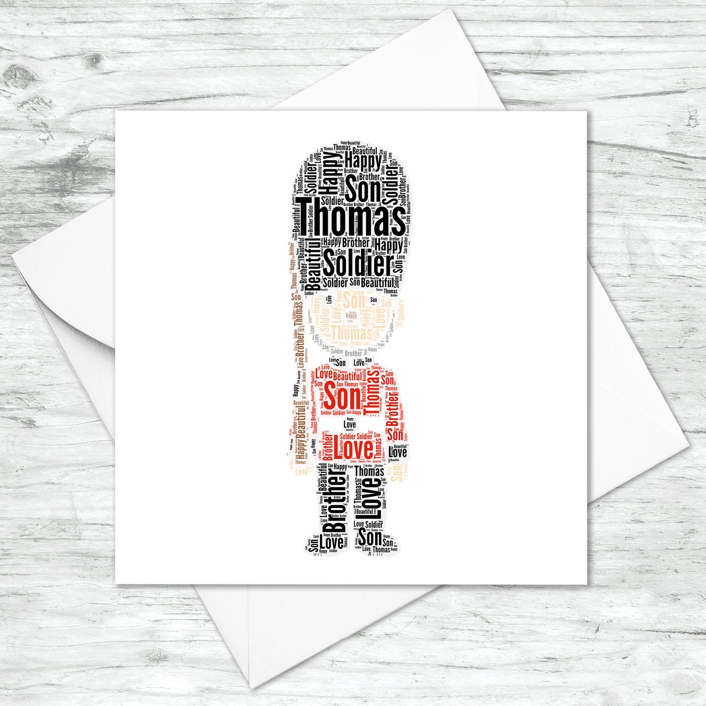 Personalised London Queens Guard Word Art Card