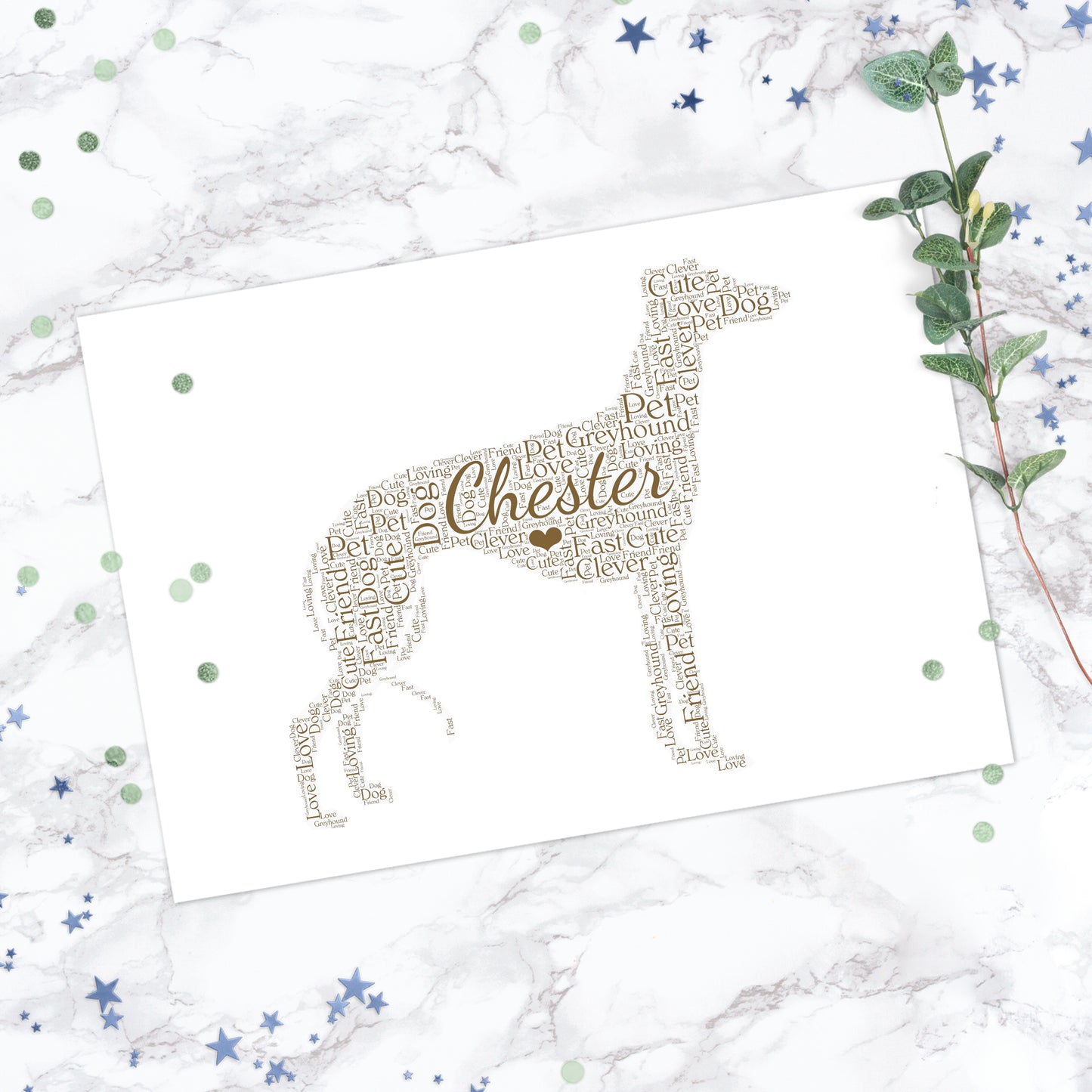 Personalised Greyhound Word Art Print