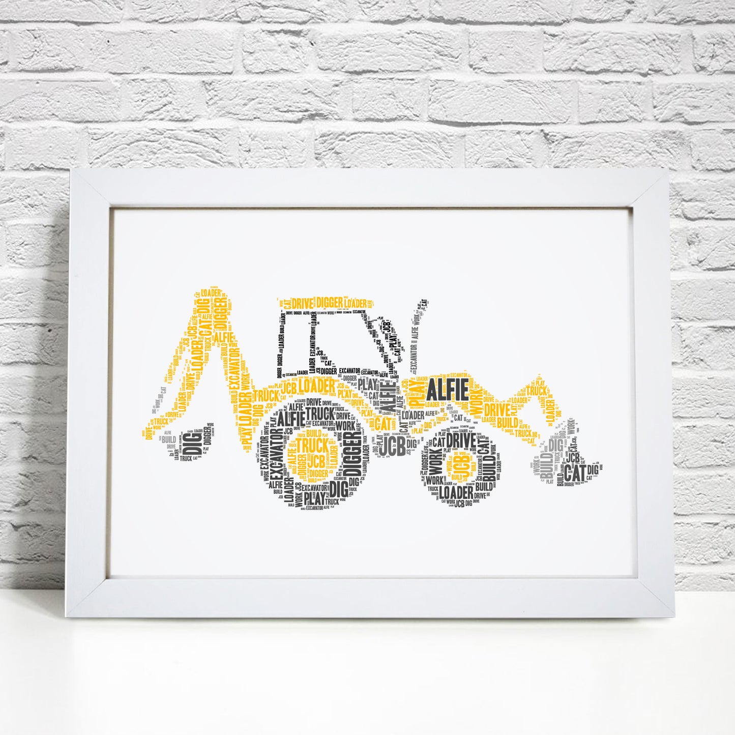 Personalised Digger Word Art Print