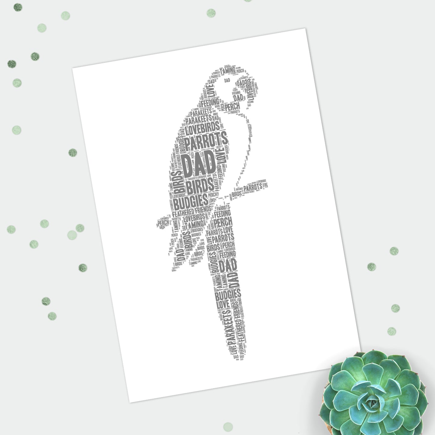 Personalised Parrot Word Art Print