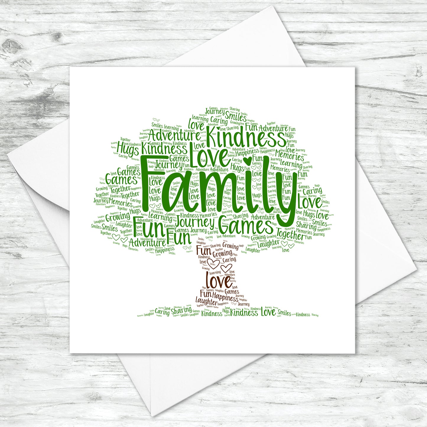 Personalised Family Tree Word Art Card