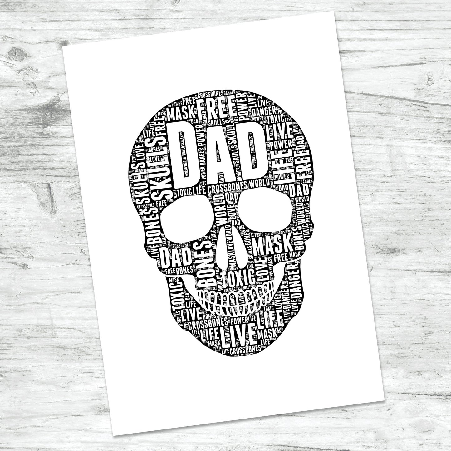 Personalised Skull Word Art Print