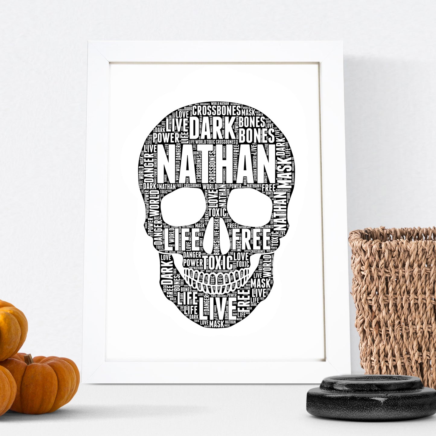 Personalised Skull Word Art Print