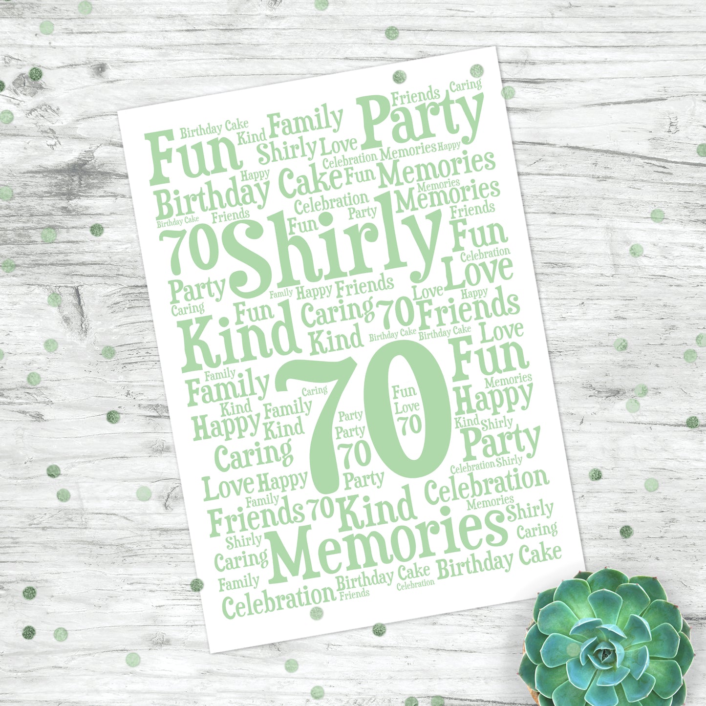 Personalised Birthday Word Art Print