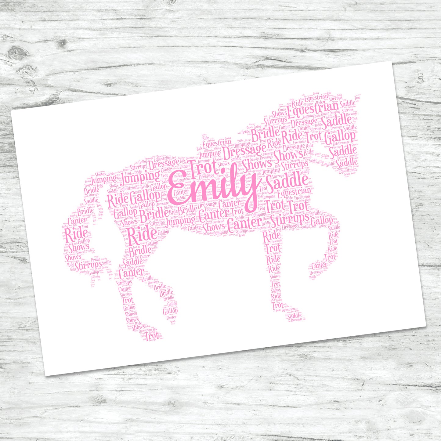 Personalised Horse Word Art Print