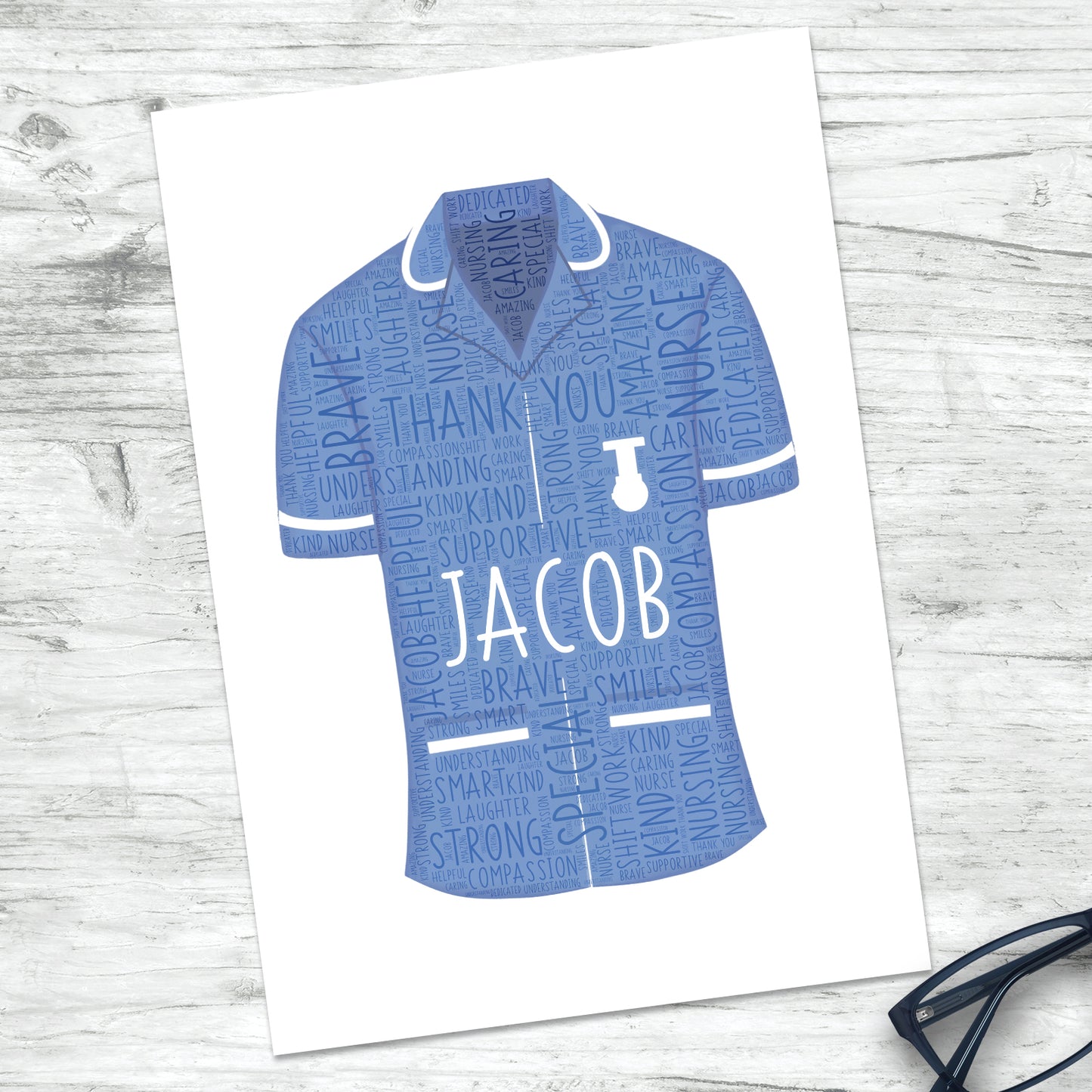 Personalised Nurse Word Art Print