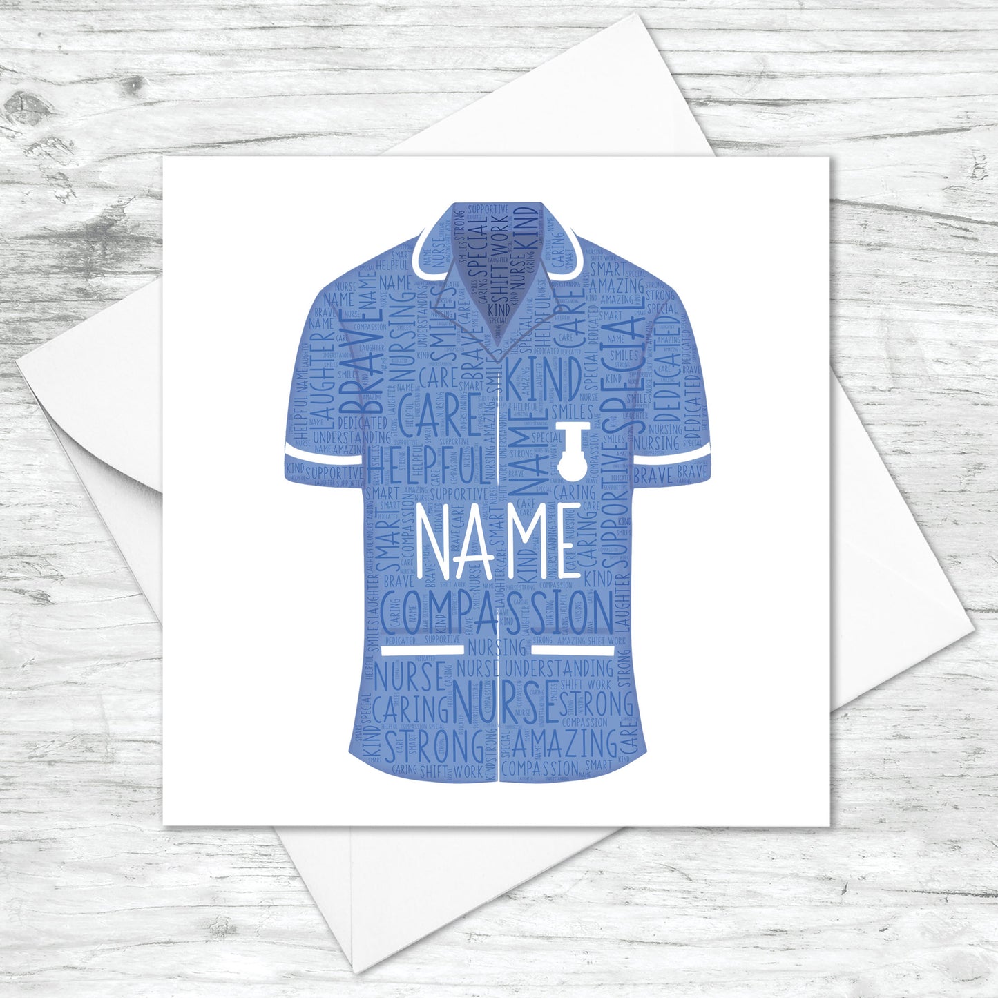 Personalised Nurse Word Art Card