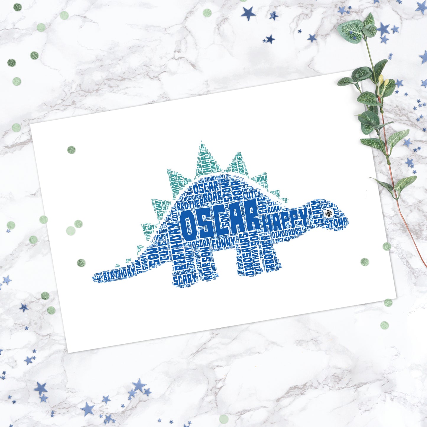 Personalised Dinosaur Word Art Print