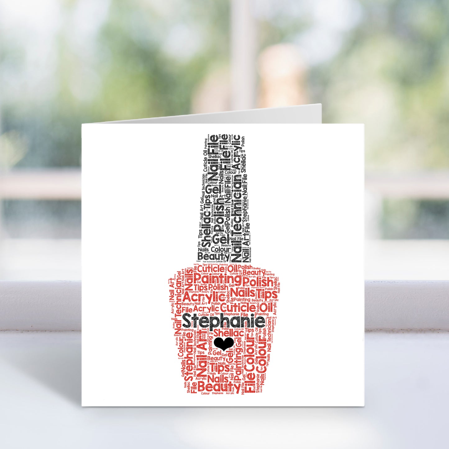 Personalised Nail Polish Word Art Card