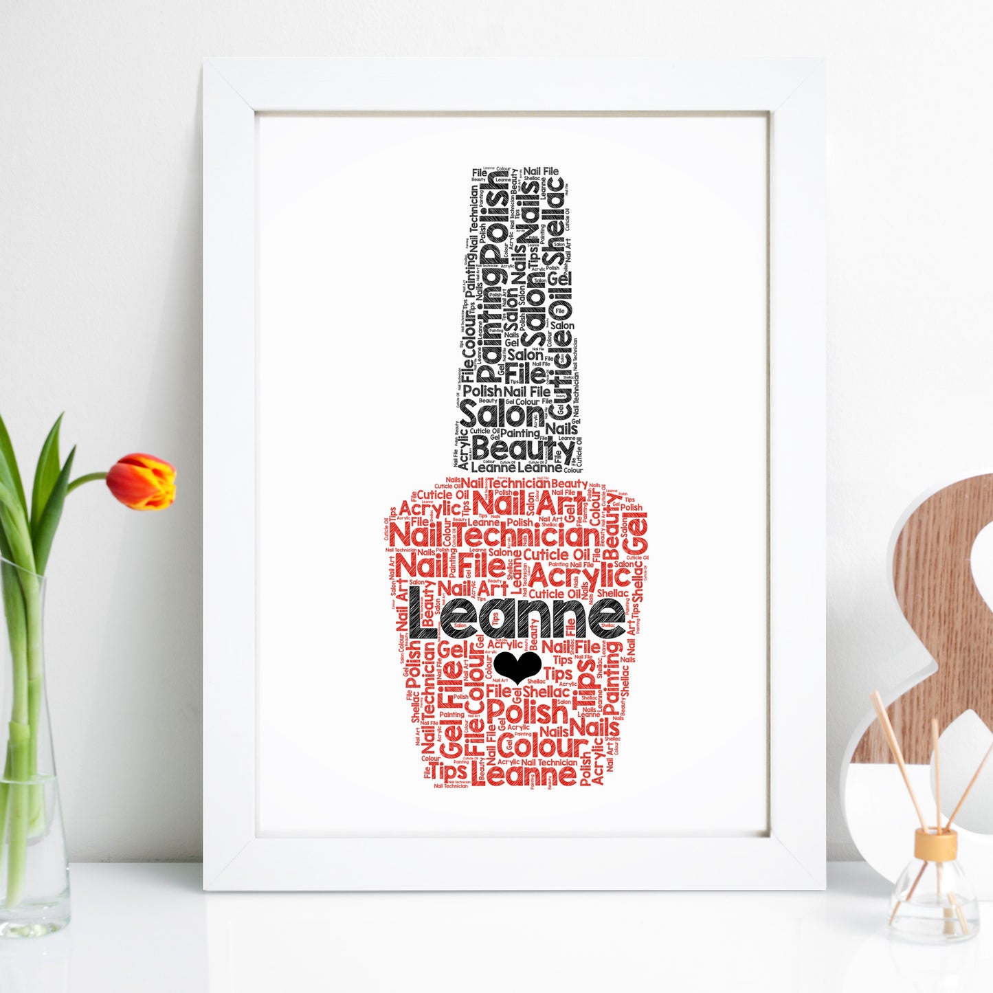 Personalised Nail Polish Word Art Print