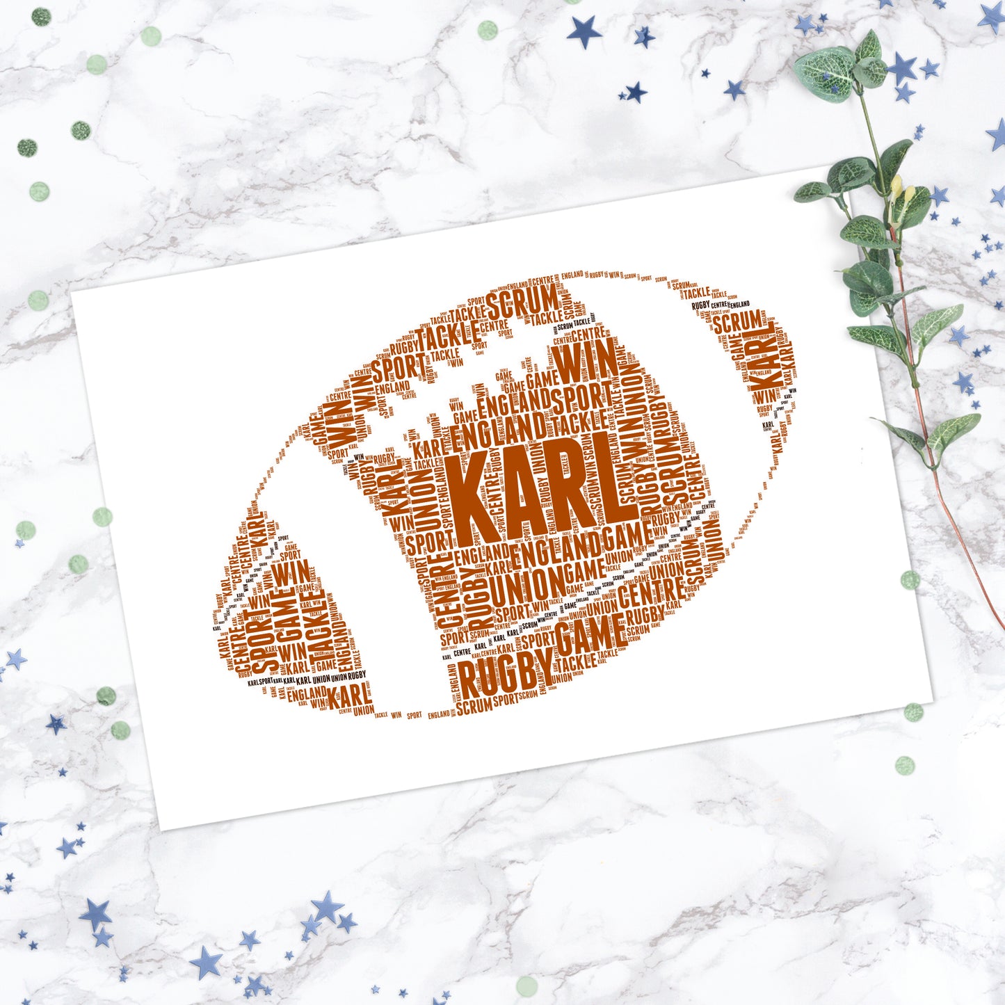 Personalised American Football Word Art Print