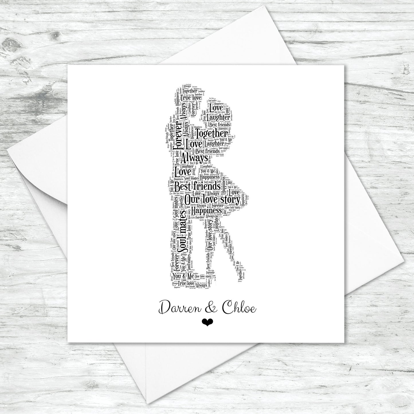 Personalised Couple Word Art Card