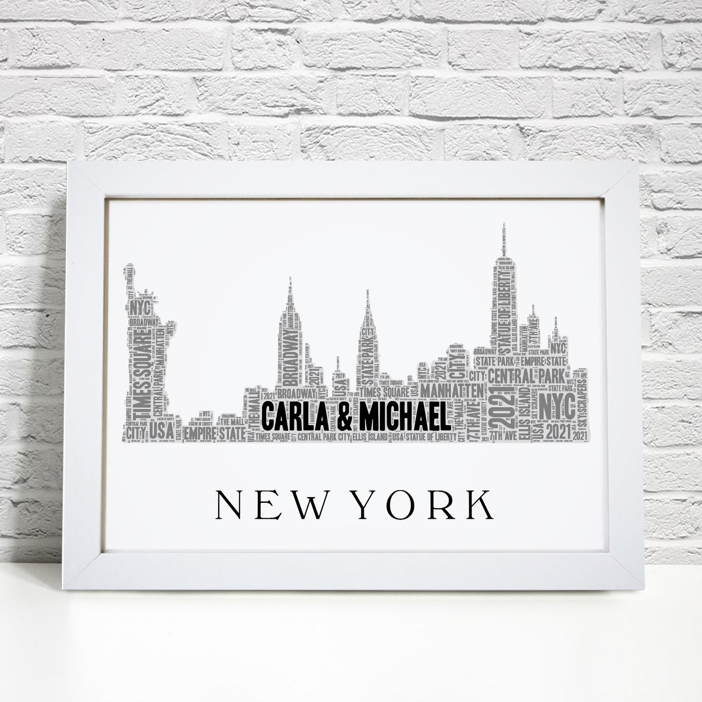 Personalised New York Skyline Word Art Print