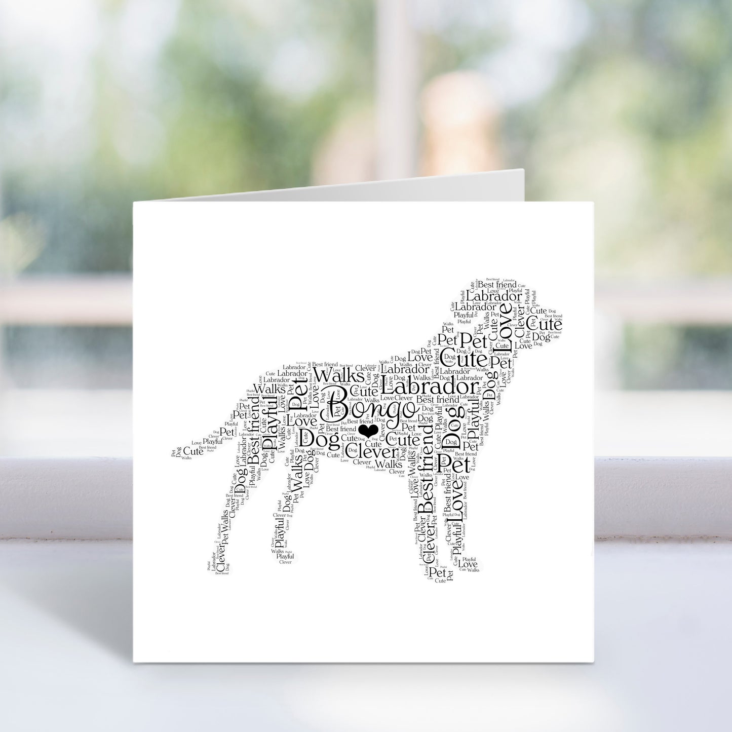 Personalised Labrador Retriever Word Art Card