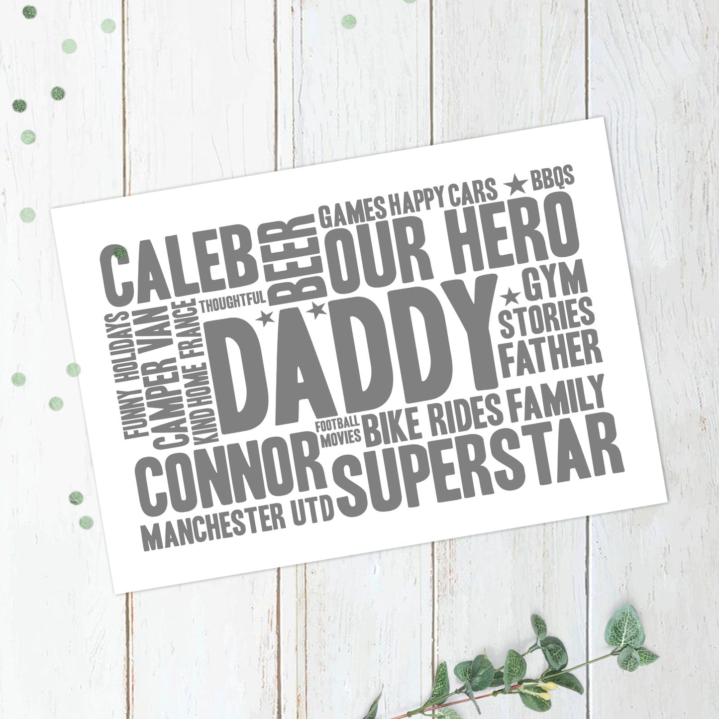 Personalised Father Birthday Word Art Print