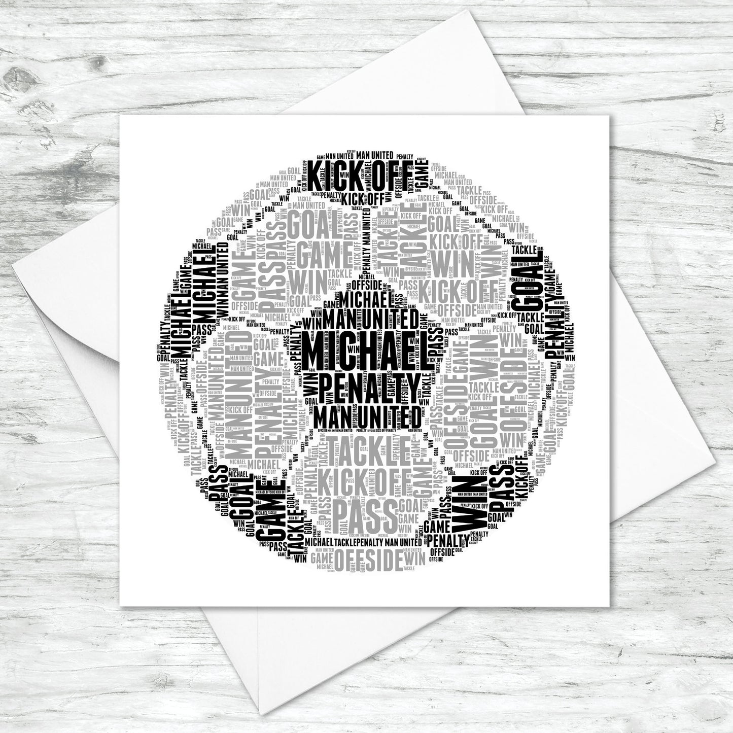 Personalised Football Word Art Card