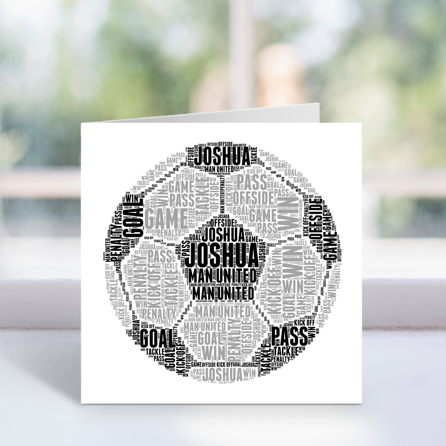 Personalised Football Word Art Card