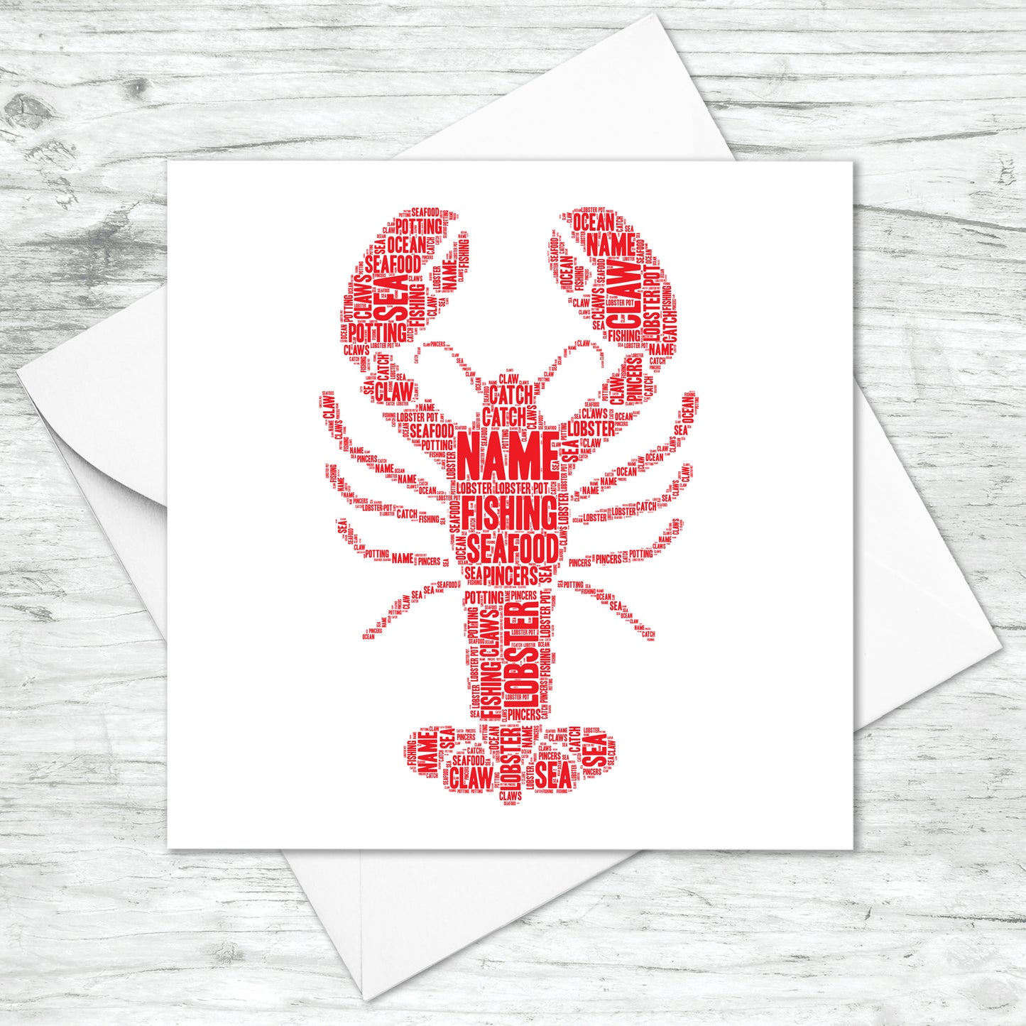 Personalised Lobster Word Art Card