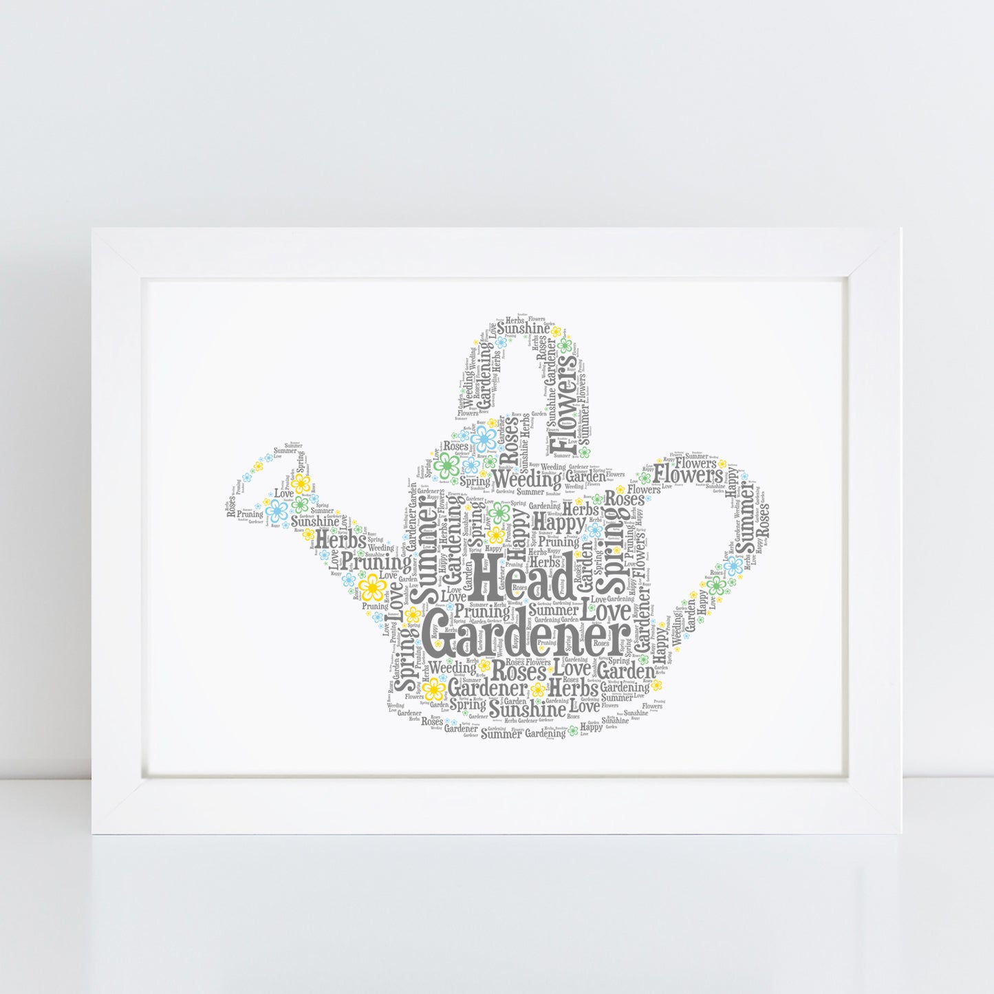 Personalised Watering Can Trowel Word Art Print