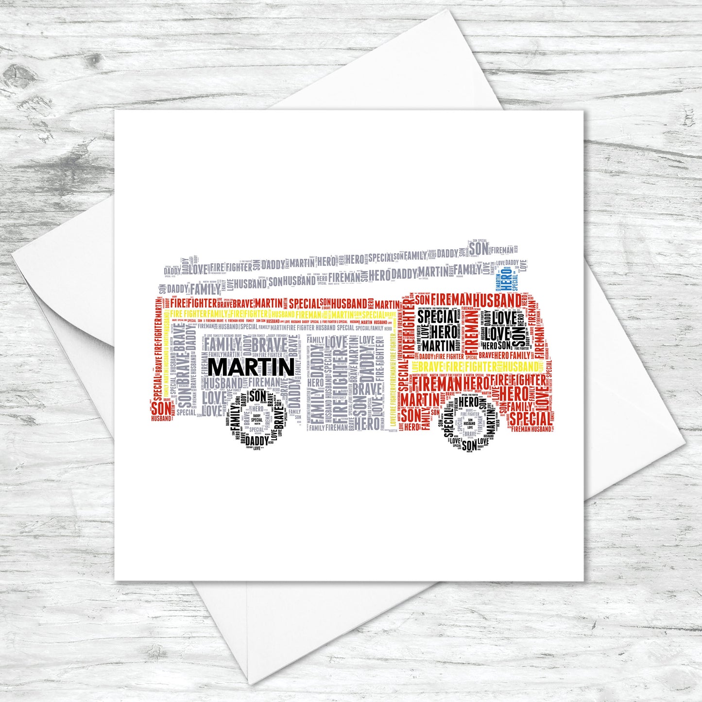 Personalised Fire Engine Card