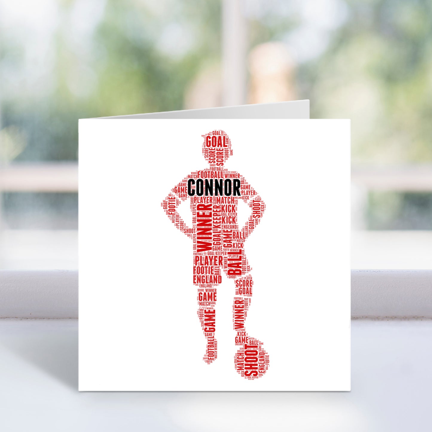 Personalised Football Player Word Art Card