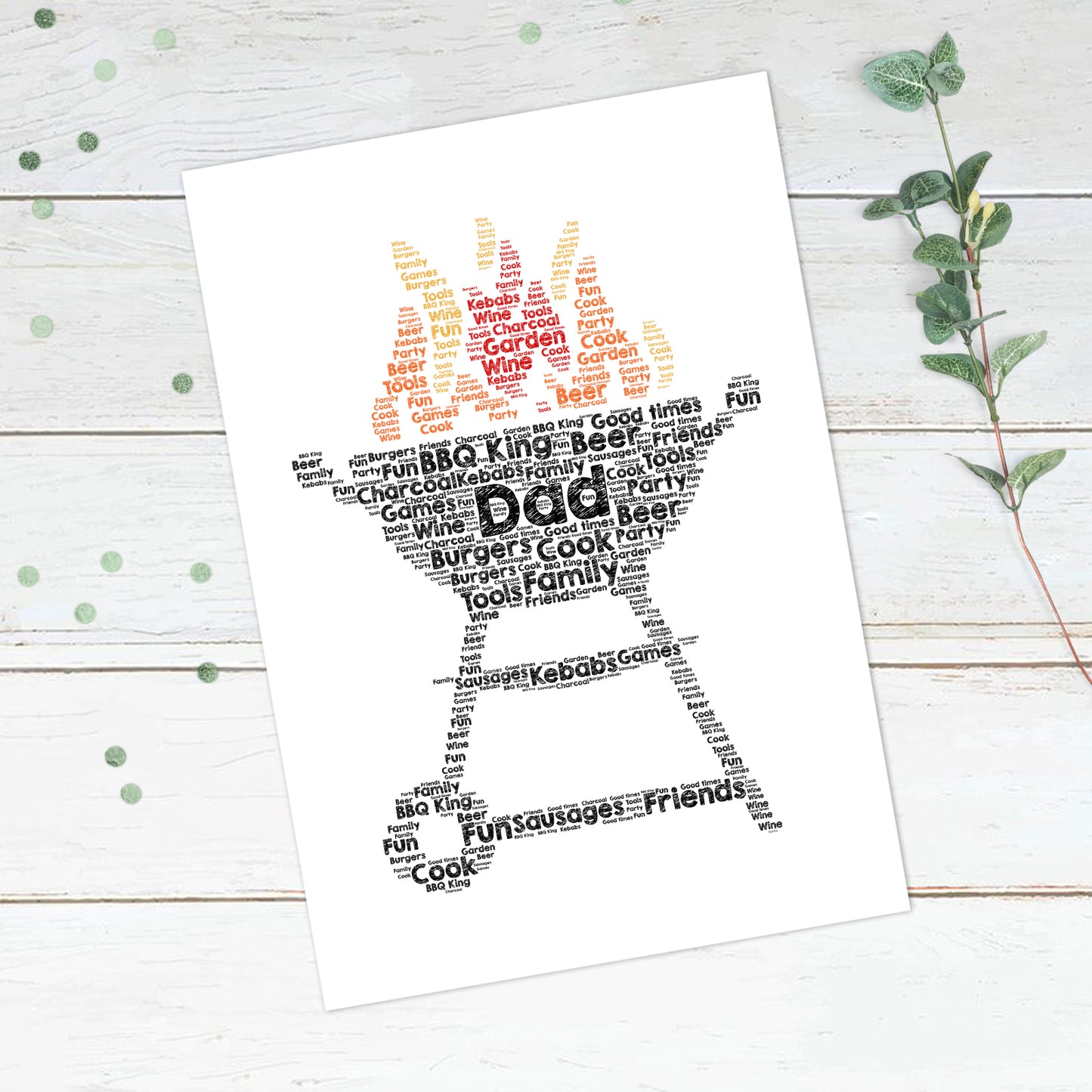 Personalised BBQ Word Art Print